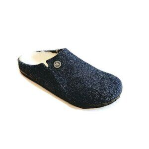 Birkenstock Zermatt Shearling Lined Slide Slippers Kids Size L3 EU34 Dark Blue